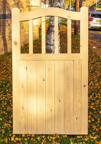 Wooden Garden Gate - Arch Top Side Design