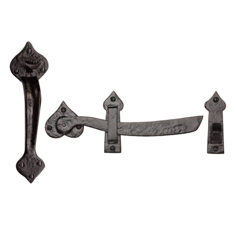 Tudor Gate Latch Black Iron TC567